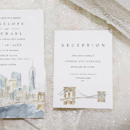 Convites Nova Iorque Skyline Recepção de casamento