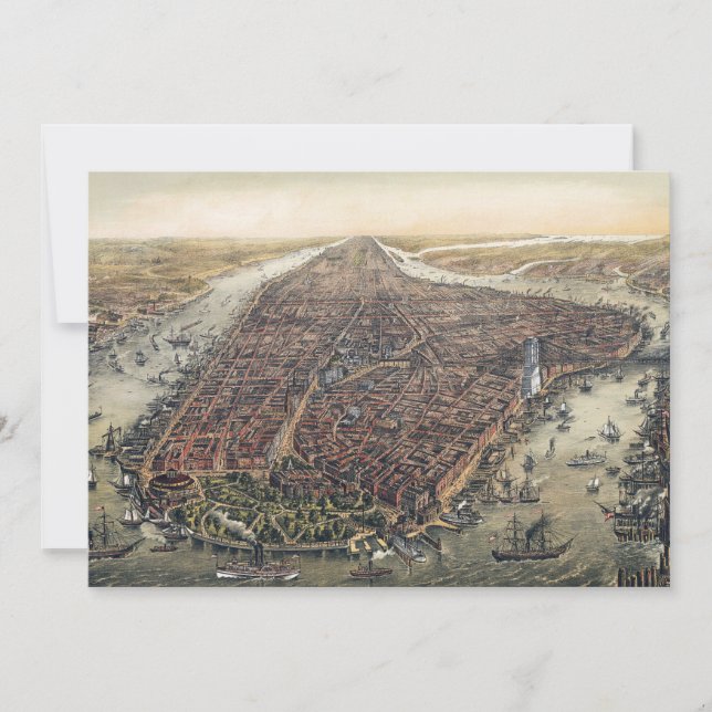 Convites Nova York Antiga, Manhattan, Ponte de Brooklyn (Frente)