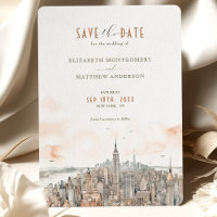 Nova York Skyline Save-the-Date (Salvar a Data)