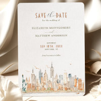 Nova York Skyline Save-the-Date (Salvar a Data)