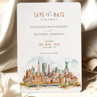 Nova York Skyline Save-the-Date (Salvar a Data)