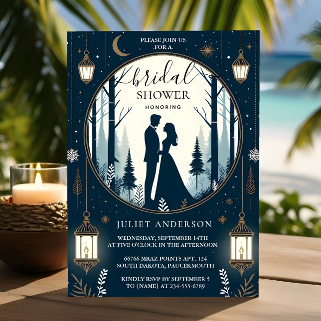 Convites Novas estrelas da floresta Neve Brilhante Chá de p (Criador carregado)