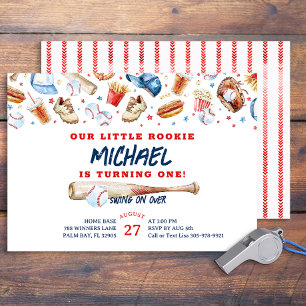 Convites Novato Da festa de aniversário De Beisebol Do Ano