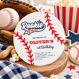 Convites Novato do Ano Beisebol 1º Aniversário