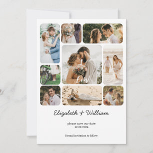 Convites Nove Casal De Colagem De Fotos Simples Salve A Dat
