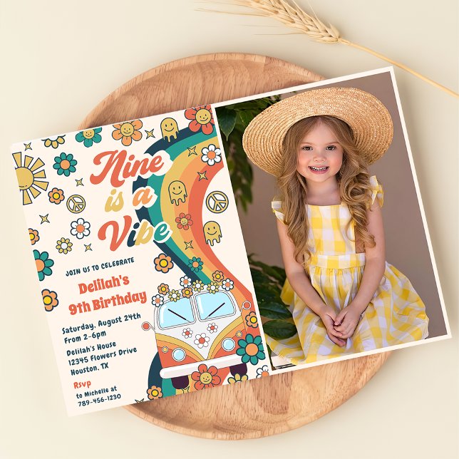 Convites Nove é uma 9ª Festa de aniversário retrorreflector (Criador carregado)
