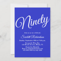 Nove Modern Script Royal Blue 90, Aniversário