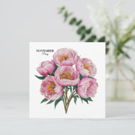 Convites Novembro Peony Bloom - Presente de Aniversário Per