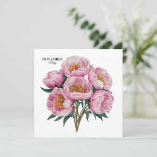 Convites Novembro Peony Bloom - Presente de Aniversário Per