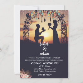 Convites Novo boho moderno e elegante Casamento Twilight