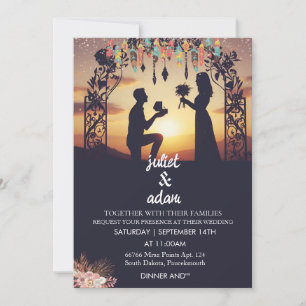 Convites Novo boho moderno e elegante Casamento Twilight