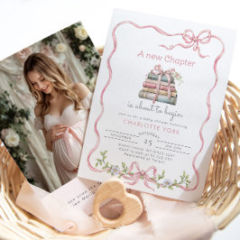Convites Novo capítulo Arco cor-de-rosa Chá de fraldas de c
