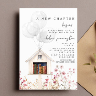 Convites Novo Capítulo Chuva de Noiva Mini Biblioteca Flora