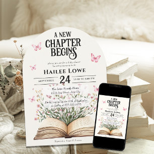 Convites Novo Capítulo Começa Chá de fraldas Rosa Castanho