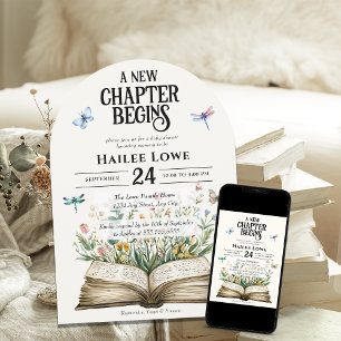 Convites Novo Capítulo Começa Chá de fraldas Vintage