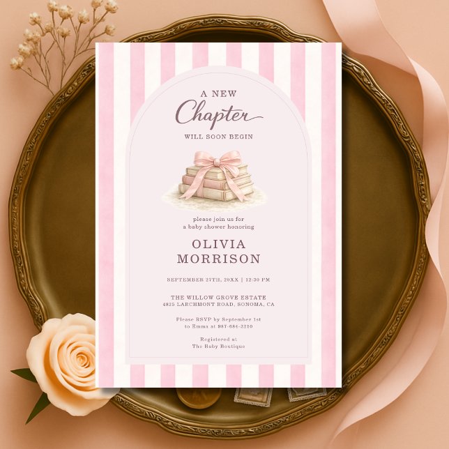 Convites Novo Capítulo Começa Chamada Rosa de Bebê (Criador carregado)
