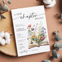 Novo Capítulo Começa Floral Livro Chá de Noiva