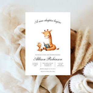 Convites Novo capítulo começa tema Livro chá de fraldas Gir