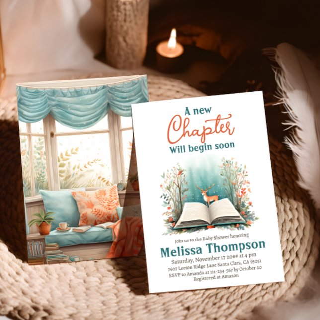 Convites Novo capítulo Iniciar Chá de fraldas de Livro de V (Criador carregado)