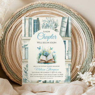 Convites Novo Capítulo Livraria Livro Azul Baby Shower