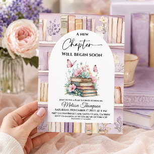 Convites Novo Capítulo Poetcore Rosa Menina Livro Chá de Be