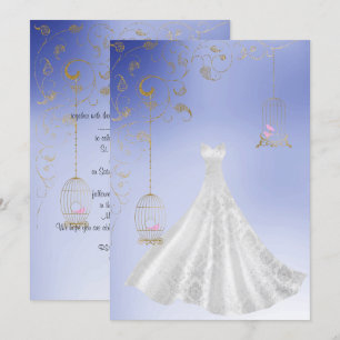 Convites Novo Casamento Moderno do Vestido Azul