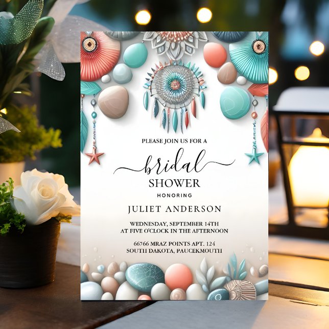 Convites Novo Chá de panela de Vidro do Mar Empilhado de Aq (Criador carregado)