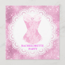 CONVITES NOVO CORSETE ROSA COM BRILHO E RENDAS ELEGANTES