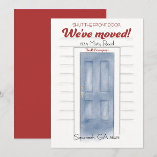 Convites Novo Endereço Azul Fechar A Placa Frontal