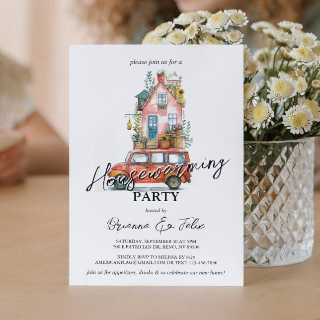 Convites Novo Endereço Do Carro Que Muda Para Casa Festa De (Criador carregado)