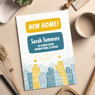 Convites Novo Endereço Retro city