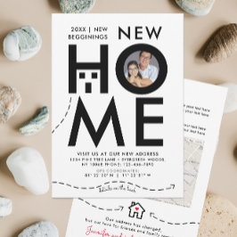 Convites Novo Mapa De Endereços Preto E Branco Da Casa Mode