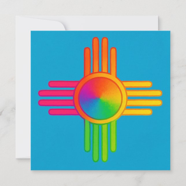 Convites Novo México Zia Sol Neon  (Frente)