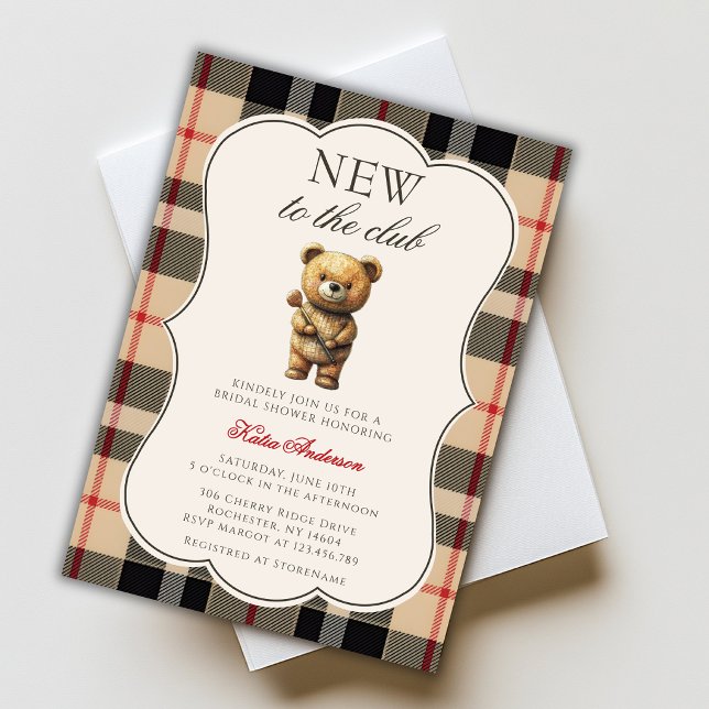 Convites Novo No Clube Chuveiro de Bebê Urso Teddy Golf Pre (Criador carregado)