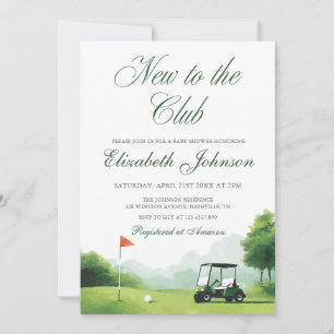 Convites Novo no Clube de Golfe Chuveirinho de Bebê Moderno