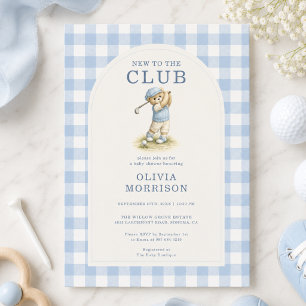 Convites Novo no Clube de Golfe Urso Azul Churrasco de Bebê