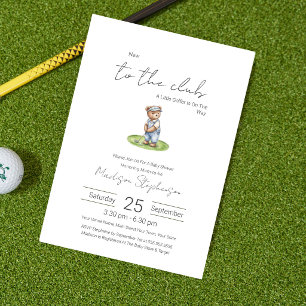 Convites Novo no Clube de Golfe Urso Azul Churrasco de Bebê