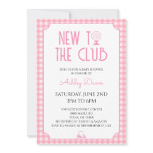 Novo No Clube Rosa Xadrez Bebê Golfe Chuvinha De B