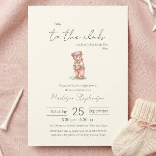 Convites Novo no Clube Ursinho de Golfe Baby Shower