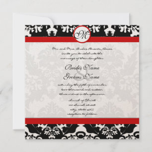 Convites Novos tamanhos Black Damask Swirls Casamento Convi