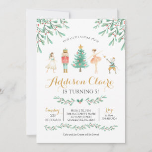 Convites Noz-Cracker Birthday Sugar Plum Fairy Christmas
