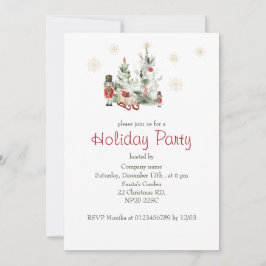 Convites Noz-cracker e árvore de natal aquarela