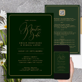 Convites Nuestra Boda | Casamento DOURADO VERDE, incluindo 