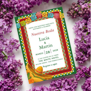Convites Nuestra Boda Colorfull Mexicano Fiesta