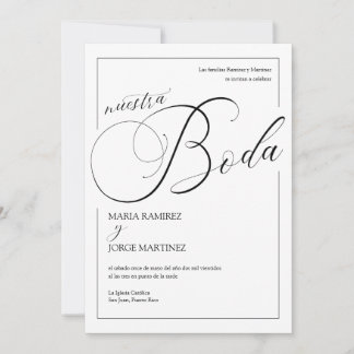 Convites Nuestra Boda_Elegante Casamento Espanhol