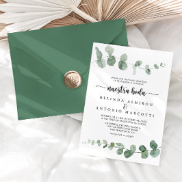Convites Nuestra Boda Green Delight Eucalyptus Wedding