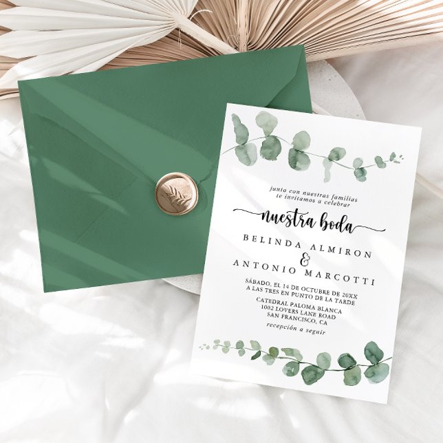 Convites Nuestra Boda Green Delight Eucalyptus Wedding (Criador carregado)