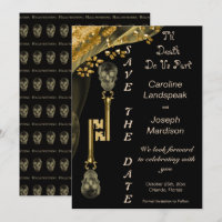 Nuggets Dourados e Chaves de Esqueleto com Véu Hal