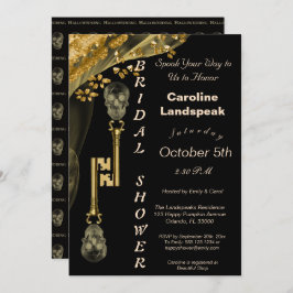 Convites Nuggets e Veil Dourados, Chaves Skeleton Halloween