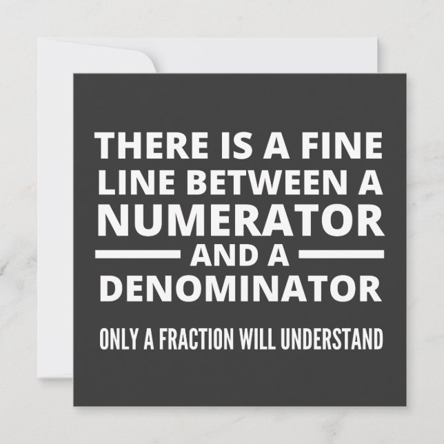 Convites NÚMERADOR NUMERADOR FINO DE LINHA EM Matemática En (Frente)